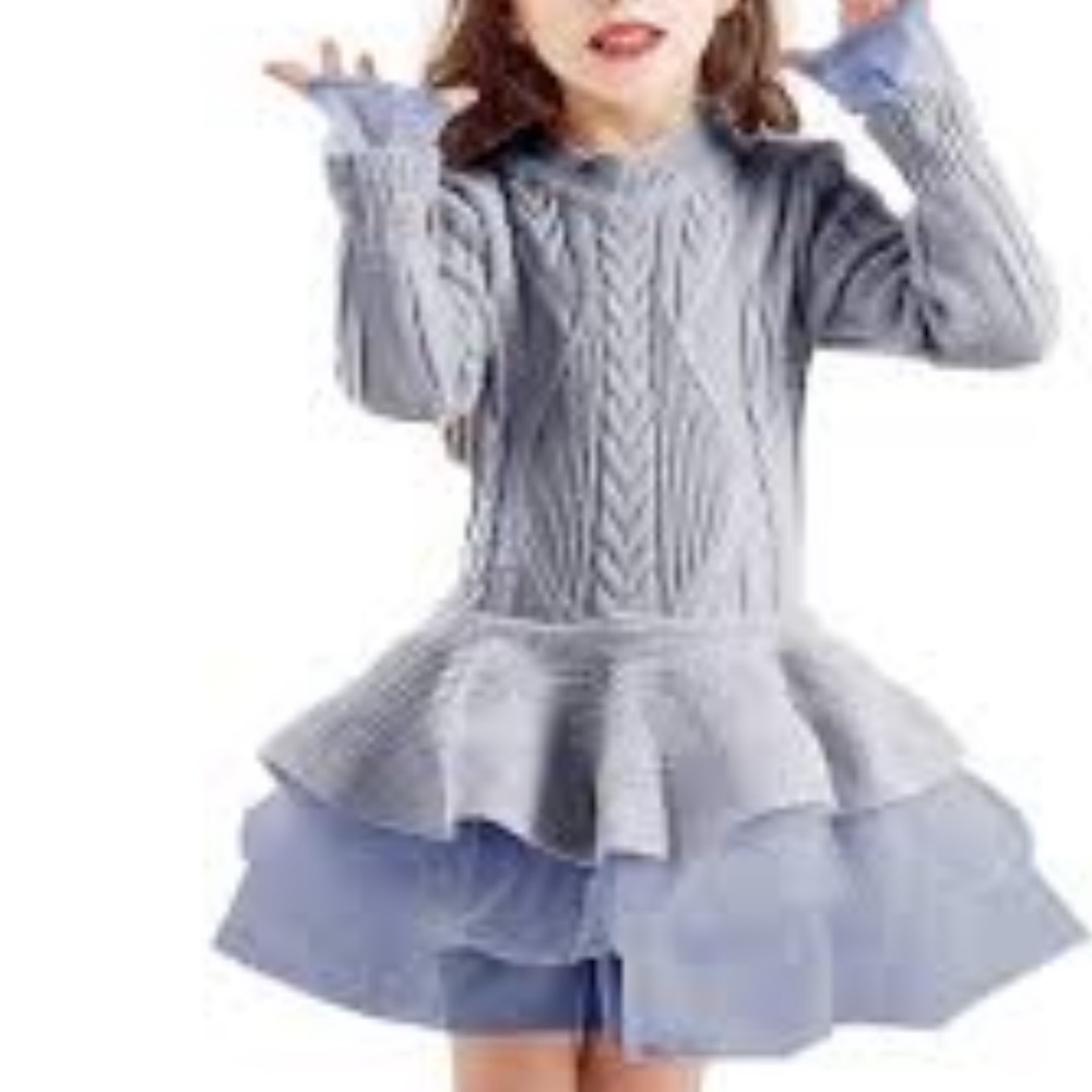 Bibihou girl winter dress NWT gray Measurements on photos